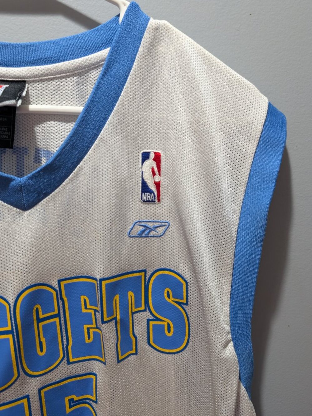 Vintage Reebok Carmelo Anthony Denver Nuggets NBA Jersey Mens Large #15 White - Picture 3 of 6